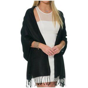 Pashmina Shawls and Wraps for Evening Dresses Black